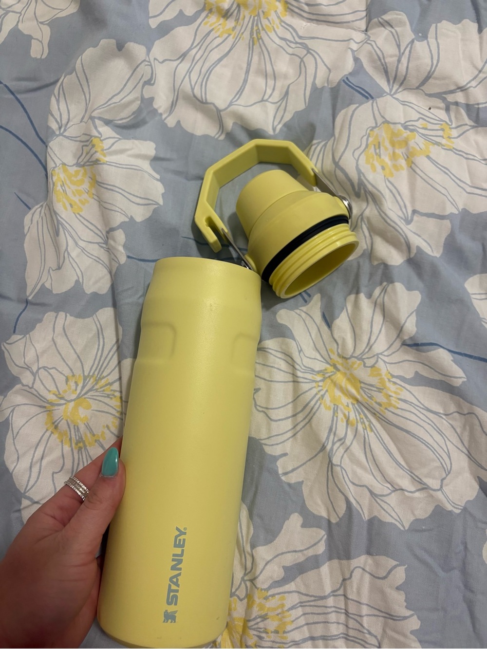 Stanley Pale Yellow Insulated Travel Bottle with Handle Cap